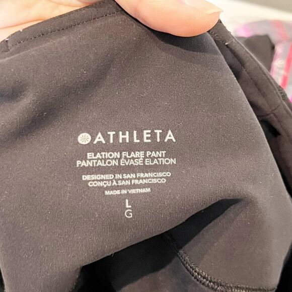 Athleta Elation High Rise Flare Pants Leggings Black Large - Picture 2 of 4
